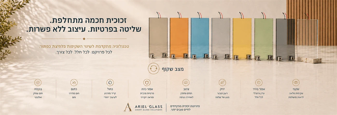 זכוכית חכמה במצב שקוף