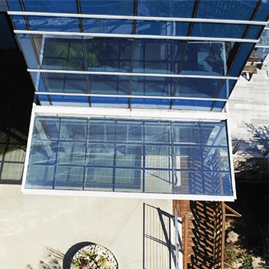 Glass-awning